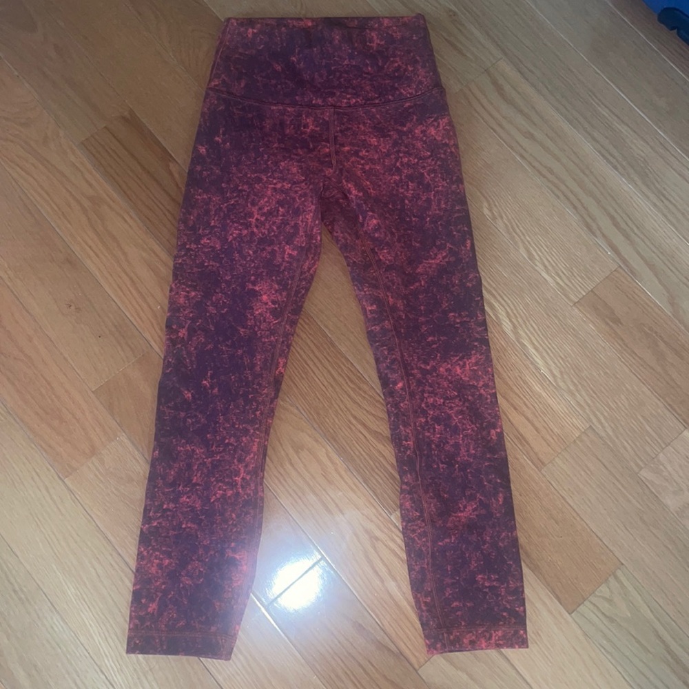 Red marble lululemon leggings